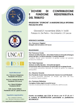 Convegno del 21 novembre 2024